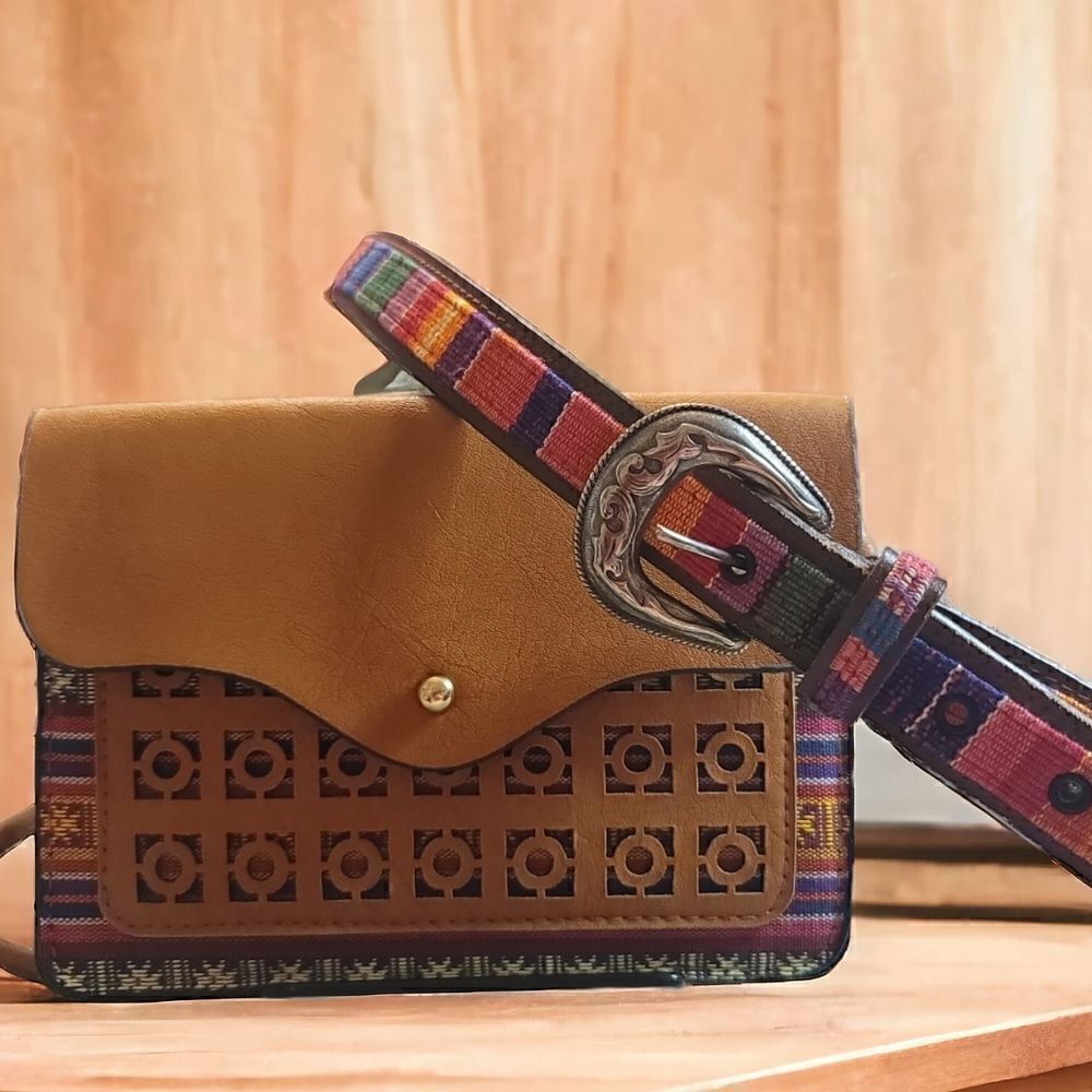 Mult-Color Western Belt and Crossbody Bundle Size Large